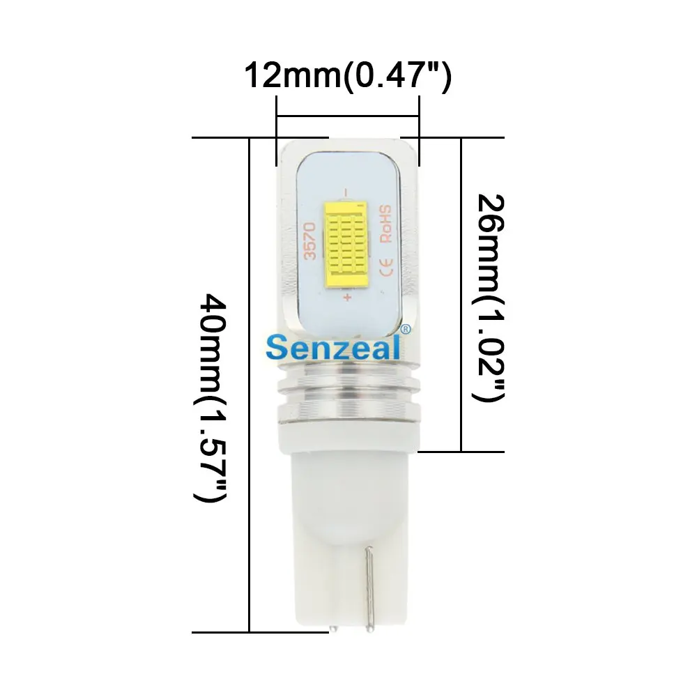 SENZEAL 2 шт. T10 Автомобильный светодиодный светильник W5W 1000Lm 3570 CSP 194 лампы 168 72W фары
