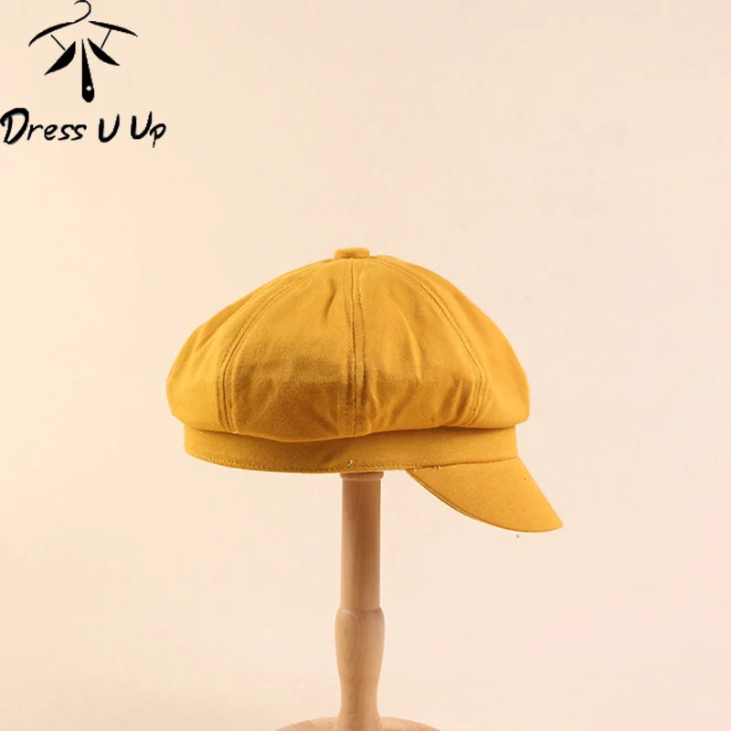 DRESSUUP, Зимний берет, шапка для женщин, теплая, для улицы, Осенние береты, для девушек, женская шапка, голая, Chapeu Feminino, восьмиугольная шапка, Bone - Цвет: C1
