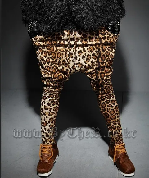 2017 Новая мода Для мужчин индивидуальность леопардовые штаны панк взлетно