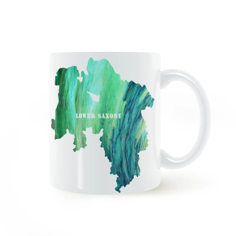 Германия Нижняя Саксония карта кружка Кофе молока Керамика с возможностью