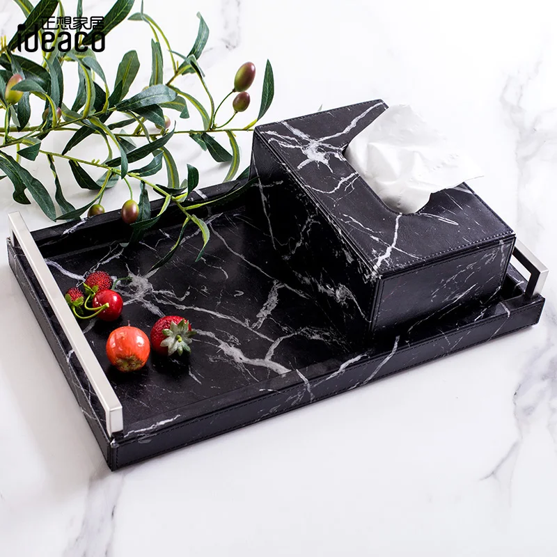 Кухонный аксессуар коробка-держатель для салфеток мраморный узор держатель для салфеток Тип сиденья Коробка для салфеток держатель, кожаная коробка для салфеток