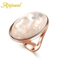 ajojewel size 9 11 elegant white natural shell very big stone brand rings for womenmen