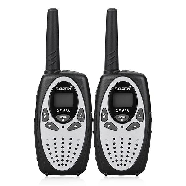 Silver FLOUREON 8-канальный видеорегистратор для детей иди и болтай Walkie Talkie S UHF400-470MHz 2-передающая радиоустановка 3 км переговорные PMR портативная ребенку играть в рация Intercom - Цвет: Silver