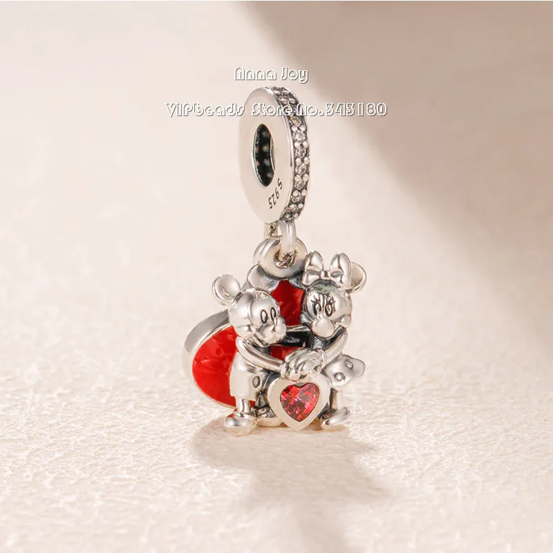 2019 новый 925 стерлингового серебра Dis с Микки Маусом и Минни Маус Love позолоченным