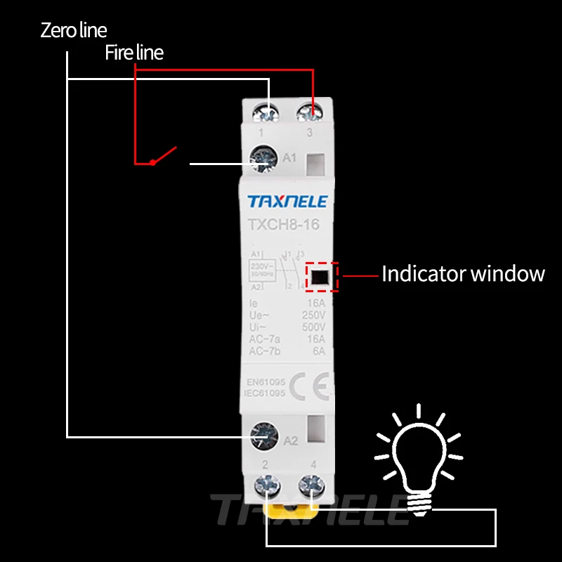 Din Rail AC контактор для дома Американская классификация проводов 2р 16A 25A 220 V/230 V 50/60HZ 2NO 2NC 1NO1NC для домашние тапочки для гостиниц