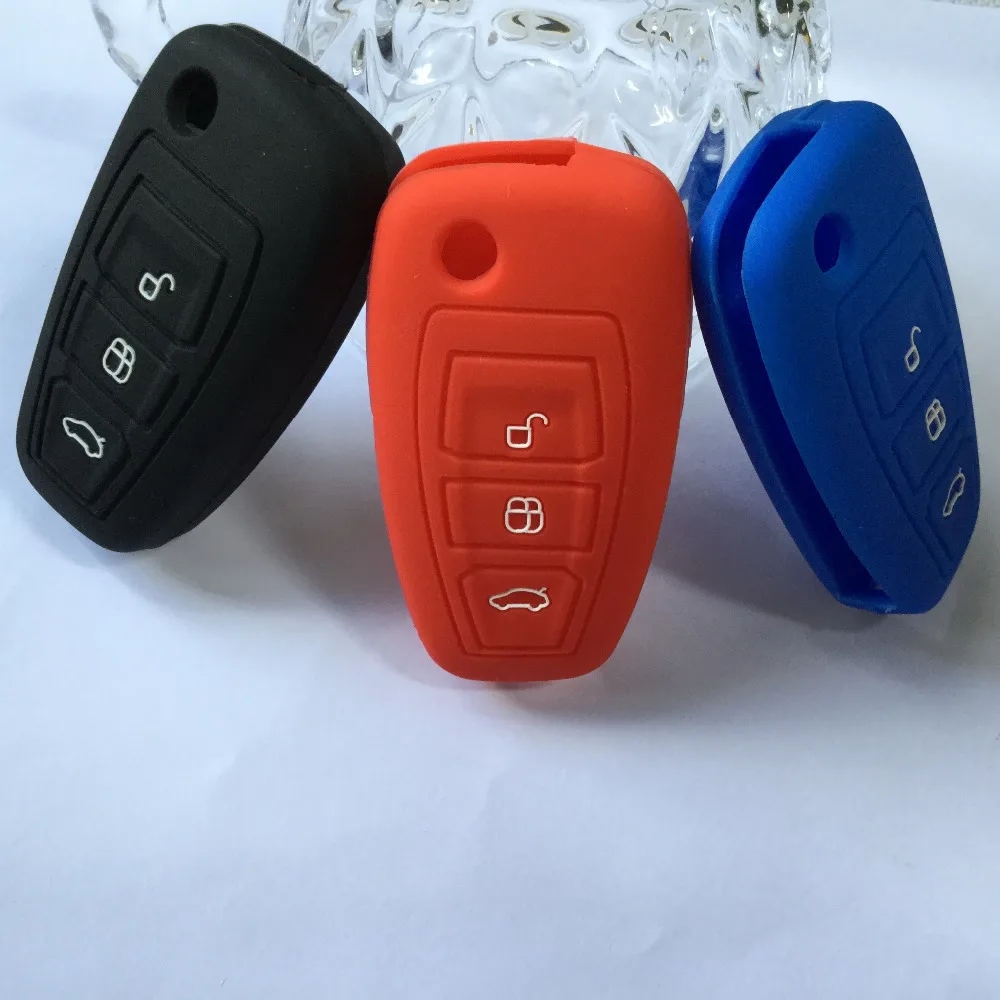 Силиконовый чехол книжка с 3 кнопками для Ford ECOSPORT Fiesta FOCUS Mondeo Galaxy CMAX S Max Kuga|key fob