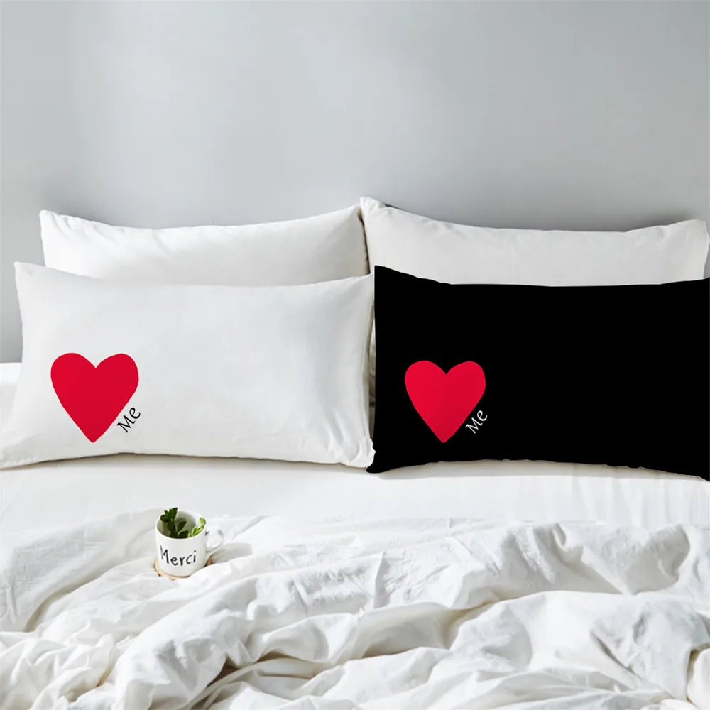 Красная подушка с милым принтом сердца чехол надписью LOVE для влюбленных подарок