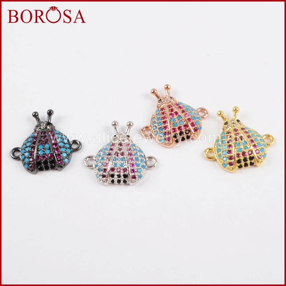 BOROSA новый дизайн микро проложить CZ Dung жуки разъем друзы Красочные Кристалл