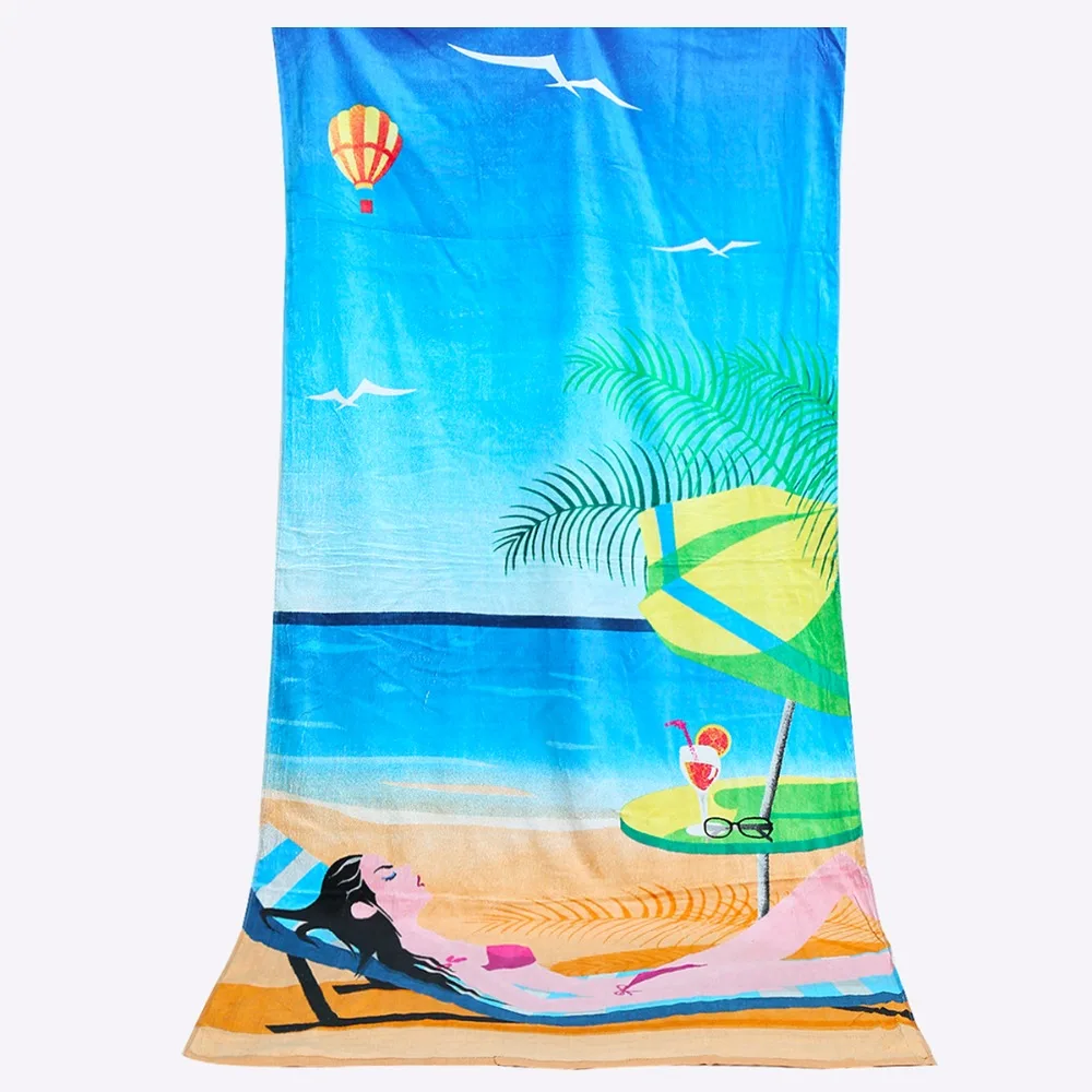 Пляжное полотенце с изображением героев мультфильмов хлопок для взрослых Ванной