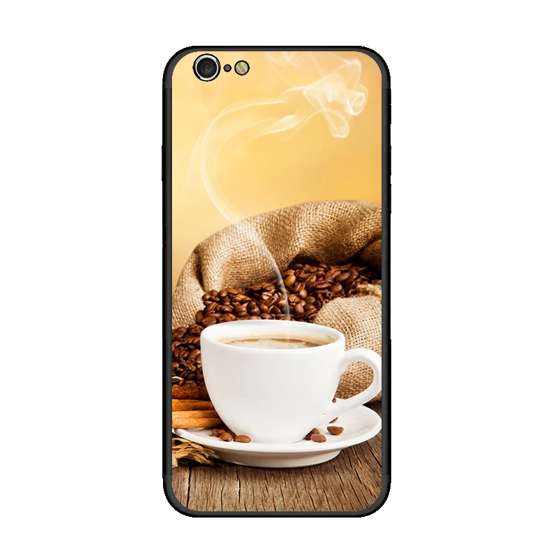 Bauqee Кофе узор чехол для телефона iPhone 6 6S Мягкие TPU + PC силиконовый 7 8 плюс X