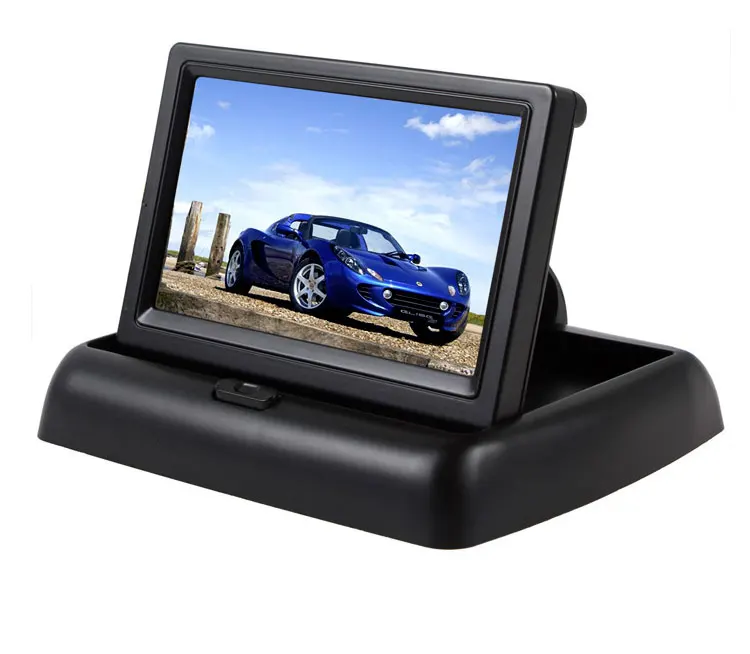 Auto HD 4,3 дюймов видео зеркало заднего вида сигнала приоритет цифрового брелка для складного автомобильного Дисплей автомобиля Дисплей 2-полосная видео из AV в Применение полноэкранных Дисплей