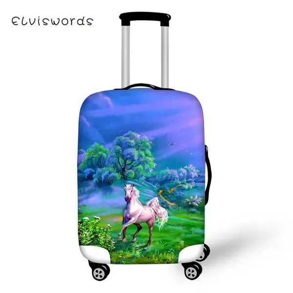 CDWX2637LMS ELVISWORDS мультяшный защитный чехол для чемодана с рисунком радужной лошади эластичный Пыленепроницаемый Чехол водонепроницаемые аксессуары для багажа - Цвет: CDWX2637LMS