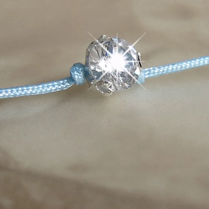 Women Baubles Fashion Jewelry 6mm Brilliant Crystal Zircon thin thread rope lucky red string Charm Bracelets for Best Friend | Украшения и