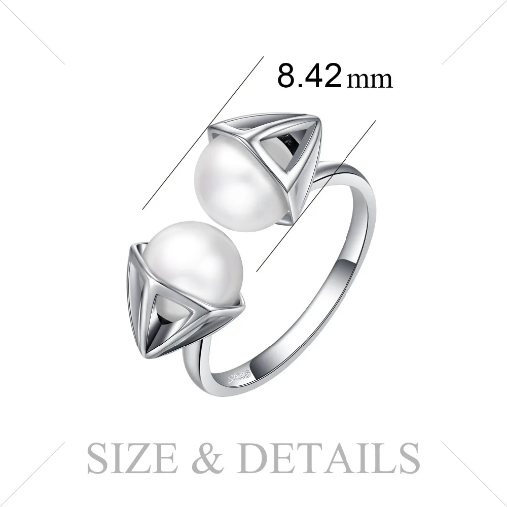 Jewelrypalace 0.4ct двойное круглое культивированное жемчужное Открытое кольцо 925 пробы