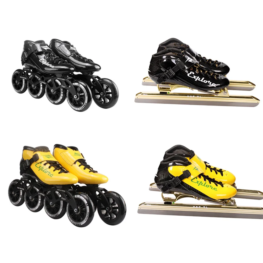 

Speed Inline Skates Carbon Fiber Professional Dislocation Blade Ice Skates 4 Wheels Racing Skating Patines Similar Powerslide
