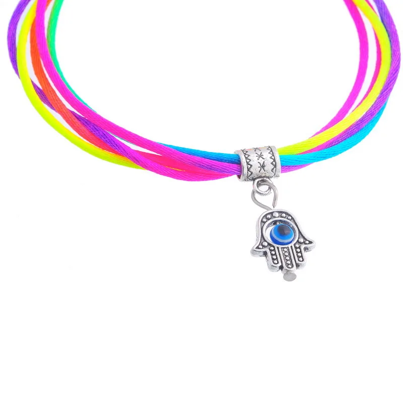 Турецкий Дурной глаз ручной работы Фатима рука амулеты Красная Нить женский