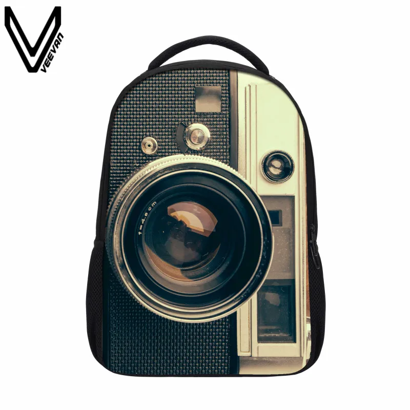 VEEVANV 2019 новые модные ретро рюкзаки с 3D принтом камеры повседневные сумки для