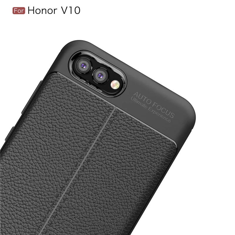Litchi Texture Soft TPU Cases for Huawei Honor V10 Cover Silicone Case View 10 Back For V9 PLAY | Мобильные телефоны и