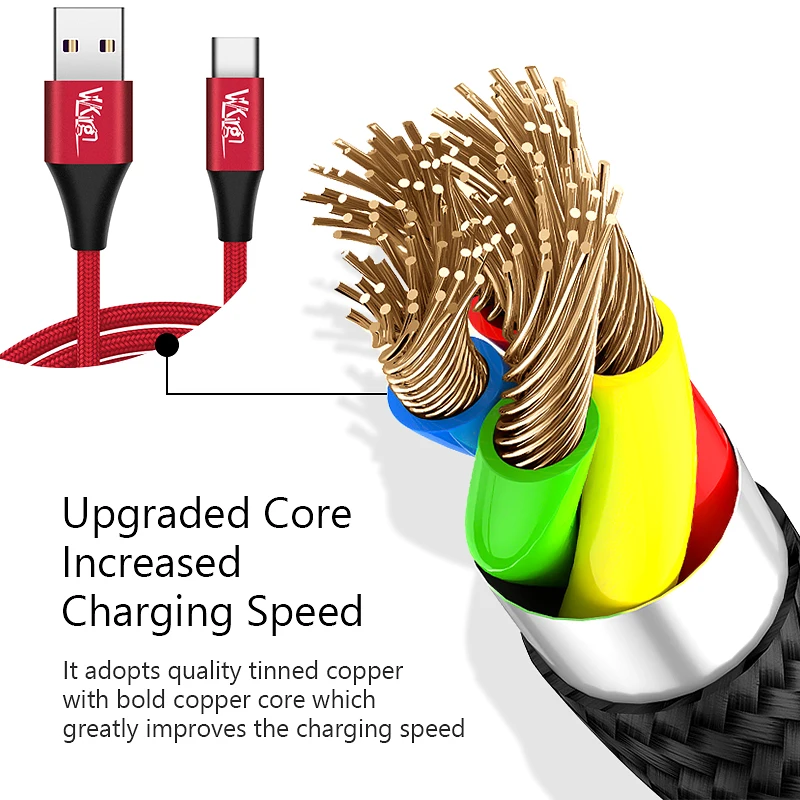 Кабель для быстрой зарядки VVKing USB Type C QC3.0 3A зарядка 1 5 м 2 Samsung Xiaomi Huawei LG быстрая 3 0