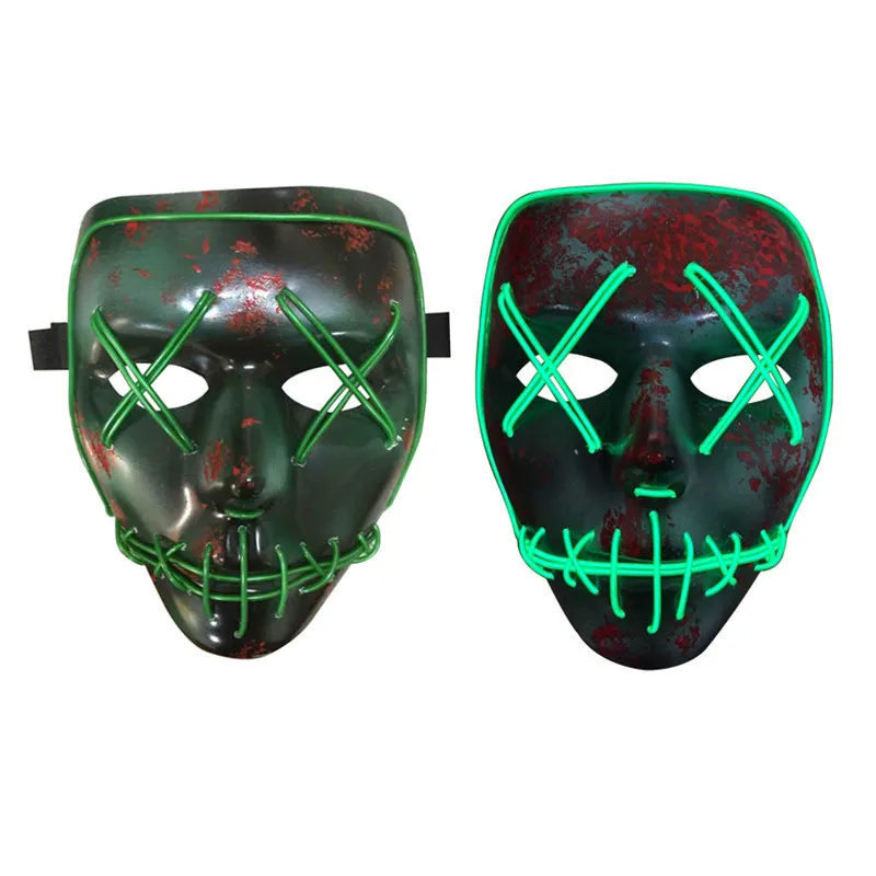 Светящаяся неоновая светодиодная маска EL Wire для Хэллоуина вечеринки концерта