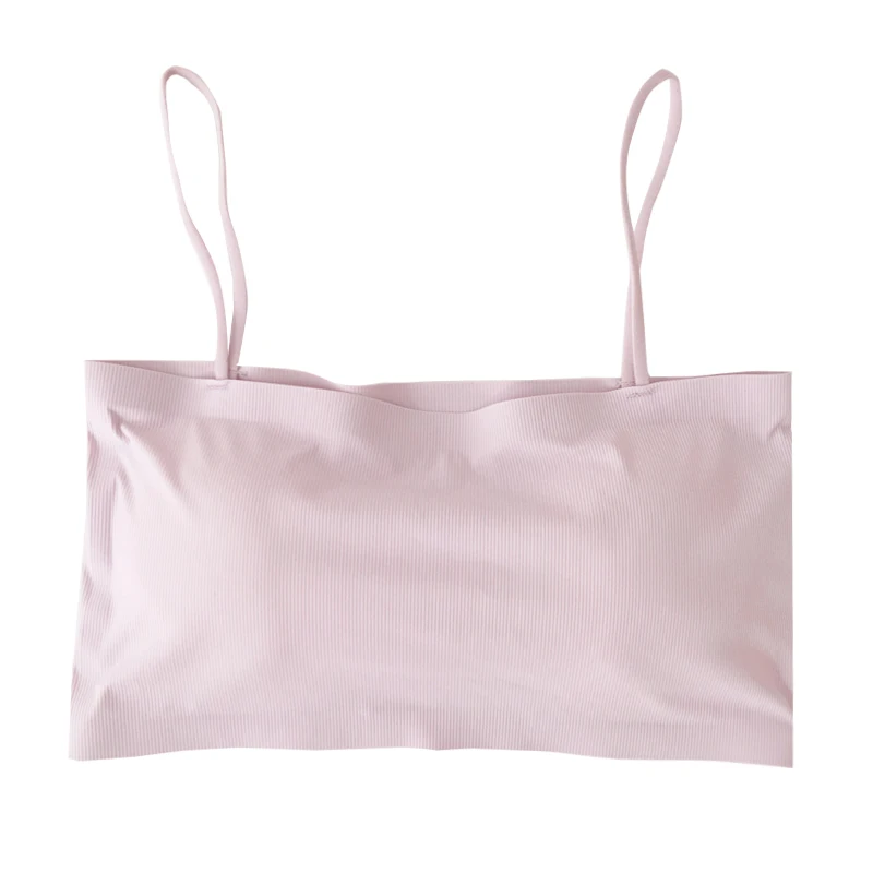 Jielur Basic Tube Tops Female College Korean Style Solid Color Casual Women Bandeau Bras Girls Fresh Mujer Ropa Interior Black