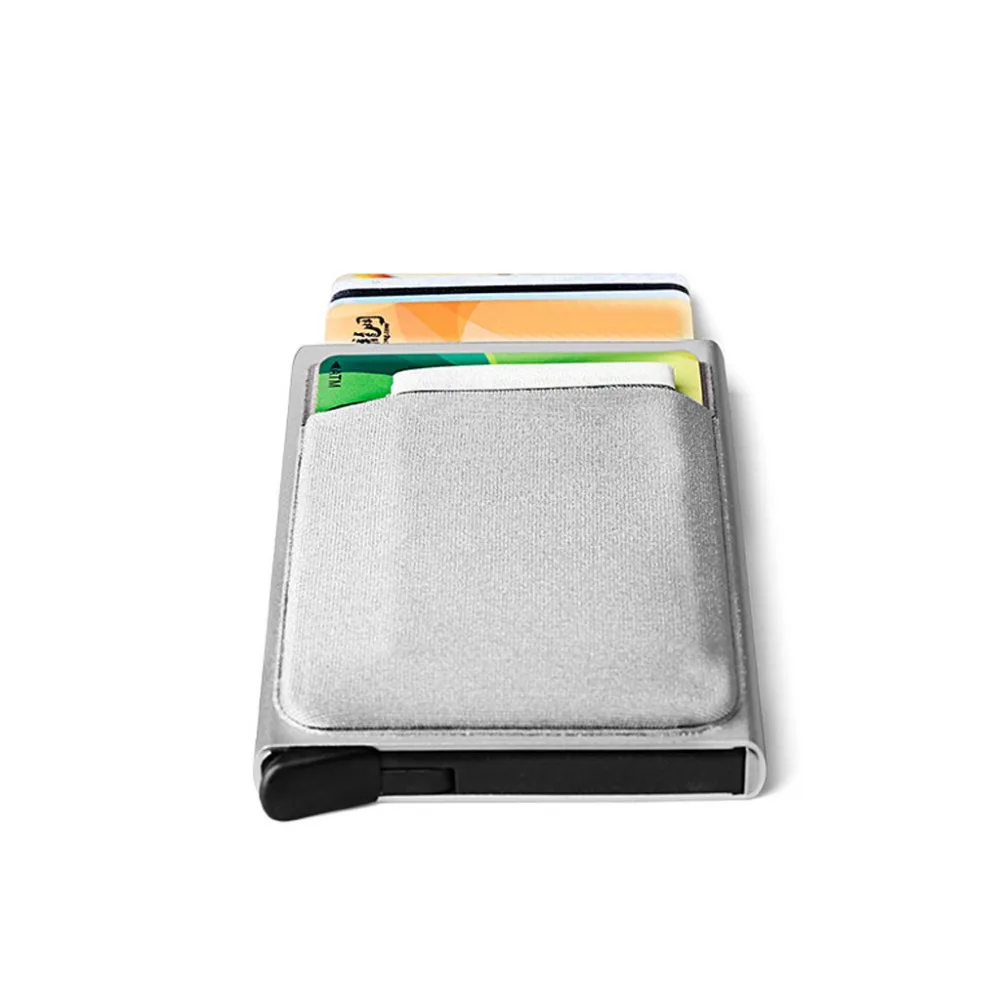 Мужской алюминиевый кошелек с отделением для ID карт мини тонкий металлический