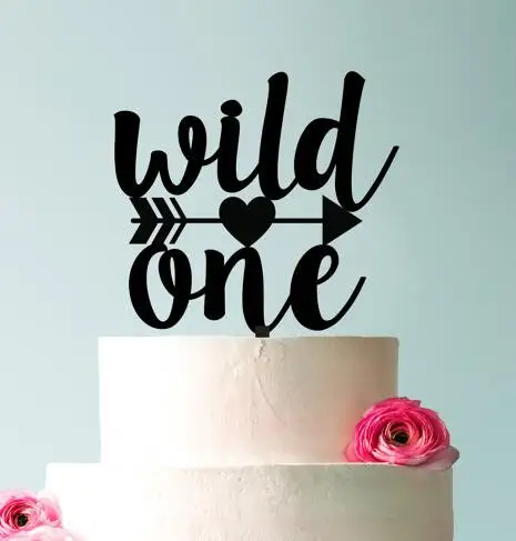 Acrylic Wild One Tribal baby shower Birthday Cake Toppers Christening Baptism party decorations | Дом и сад