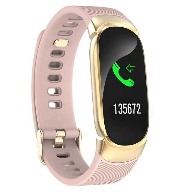 Спортивные Смарт-часы для мужчин и женщин, bluetooth, умные часы, монитор артериального давления, наручные часы для apple iphone xr x xs 6 7 8 ios android - Цвет: Золотой
