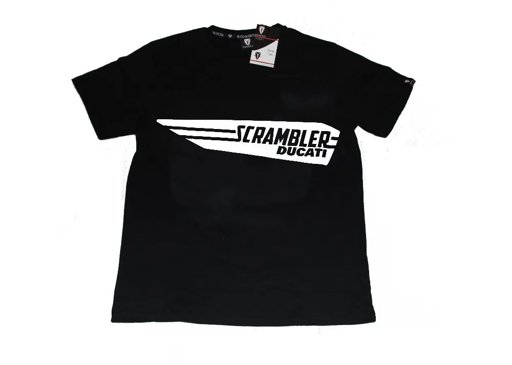 FOR 2016 KODASKIN Motorcycle Style T shirt Men Summer Mens Fashion Casual Short Sleeve O-neck Tee SCRAMBLER Italy (BLACK) | Автомобили и