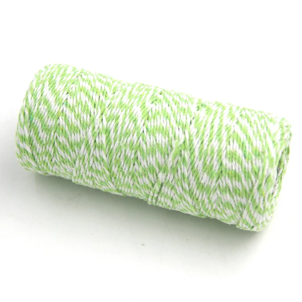 Green and White Новинка! 100 Ярд/рулон DIY хлопковый пекарь шпагат полоса линия для свадьбы День рождения сувениры украшения подарок ремесло посылка поставки - Цвет: Green and White