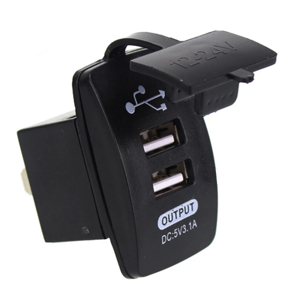 Автомобильное зарядное устройство с двумя USB портами 12 24 В 5 3 1 А|Кабели адаптеры и