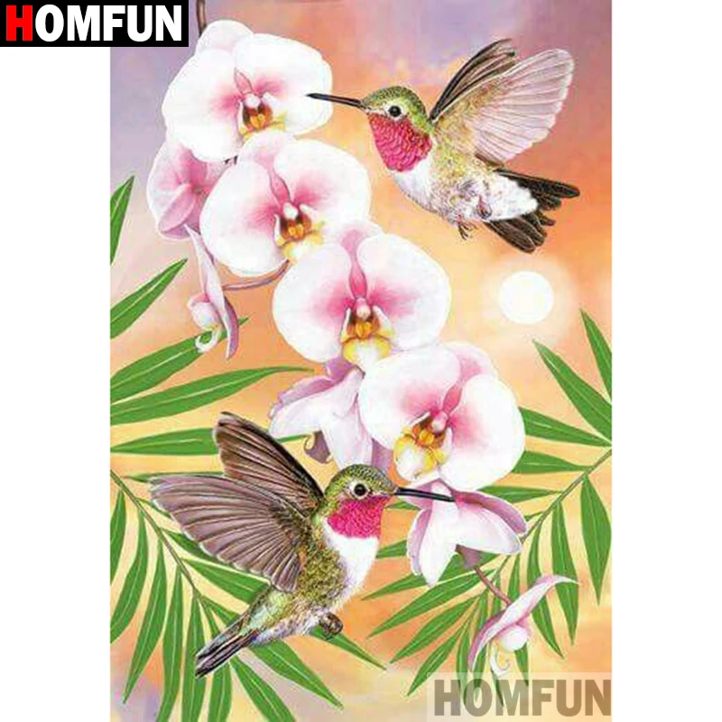 

HOMFUN Full Square/Round Drill 5D DIY Diamond Painting "Birds and flowers" Embroidery Cross Stitch 3D Home Decor Gift A13286