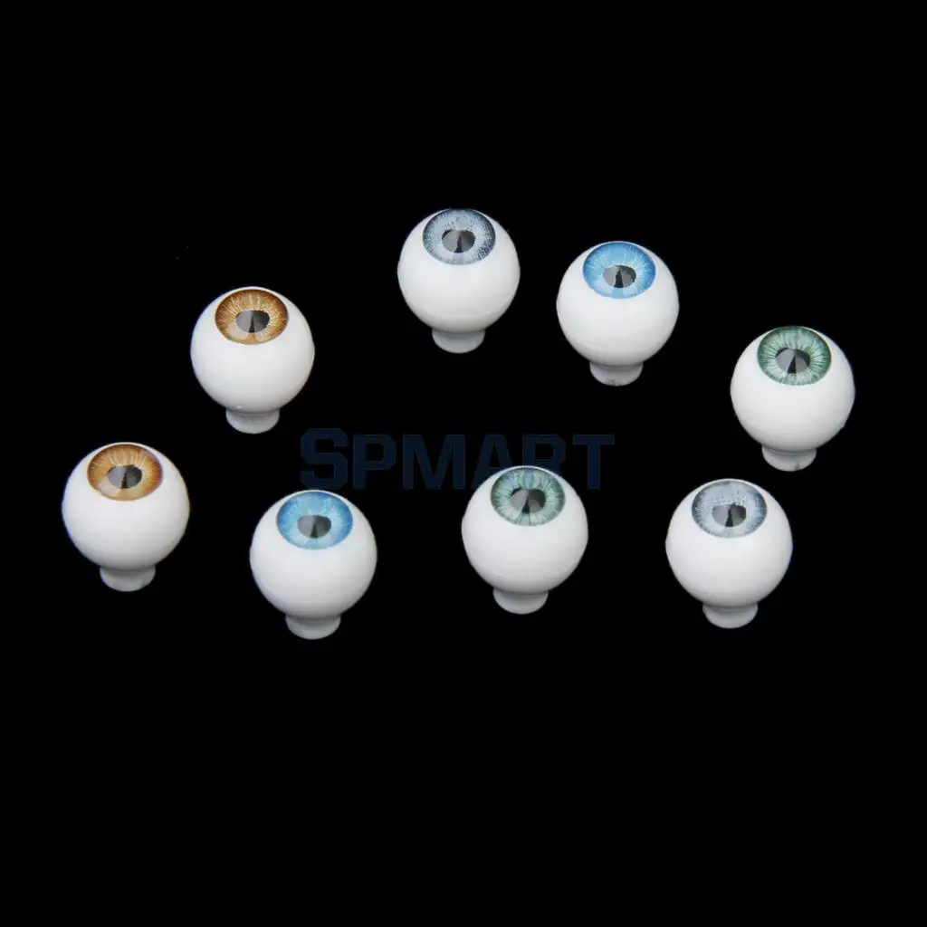 

New Arrivals 2015 4 Pairs Round Acrylic Doll Eyes Eyeballs Accessories 10mm