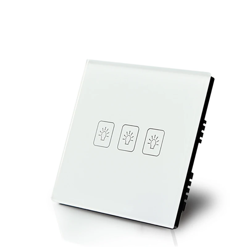 3 Gang 1Way Коммутатор сенсорный экран хрусталь панели переключателей