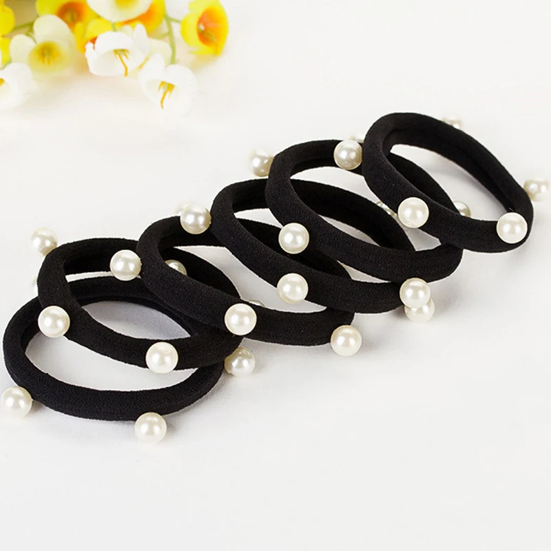 Женские резинки для волос LOEEL фиксации хвостиков с жемчужинами 10 шт./лот