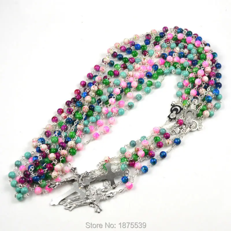 Красивые стеклянные круглые четки 6 цветов|catholic rosaries|rosary catholiccatholic rosary beads |
