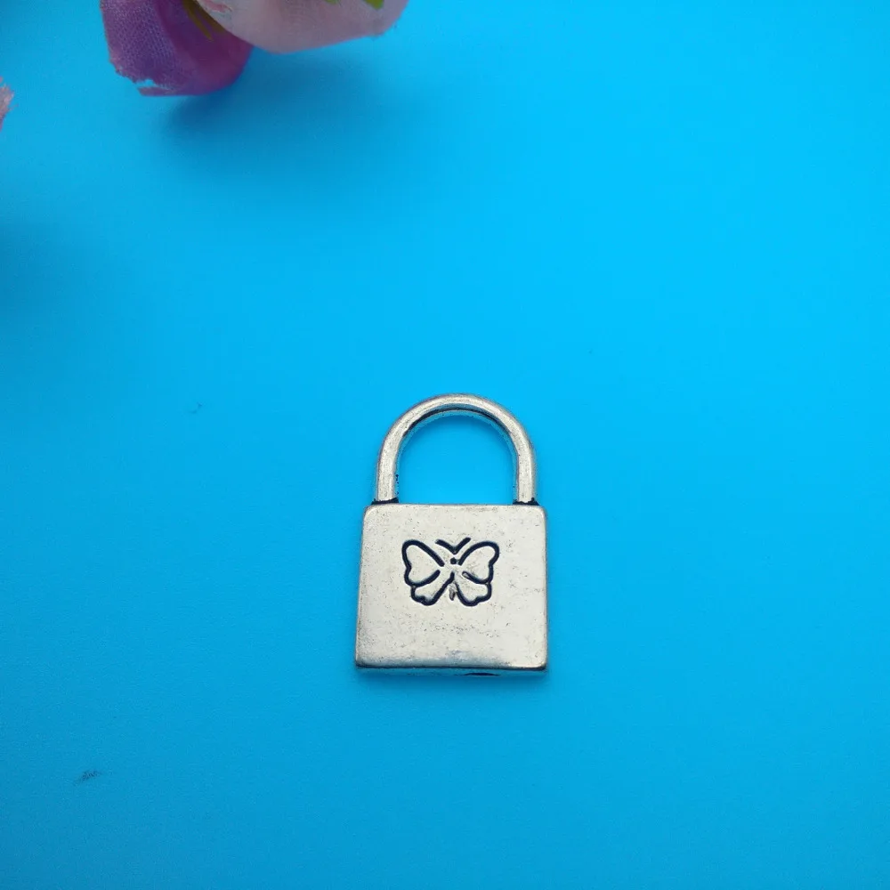 Винтажные серебряные Смешанные 8 видов Подвески с замком сердце бабочка замок