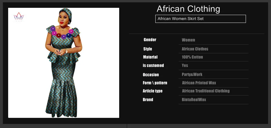 African Bazin Riche Dresses for Women Set Clothes Skirt Top Sets for Women High Waist Skirt Long African Skirt Plus Size WY2564
