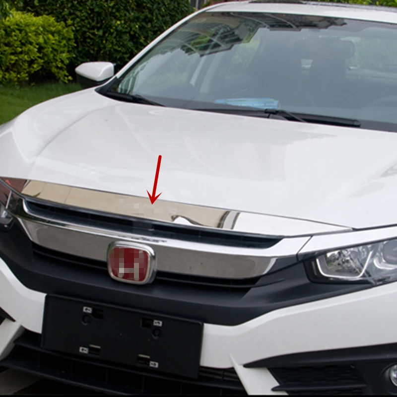Для Honda Civic 2016 2017 2018 10TH поколение нержавеющая сталь передний двигатель машина