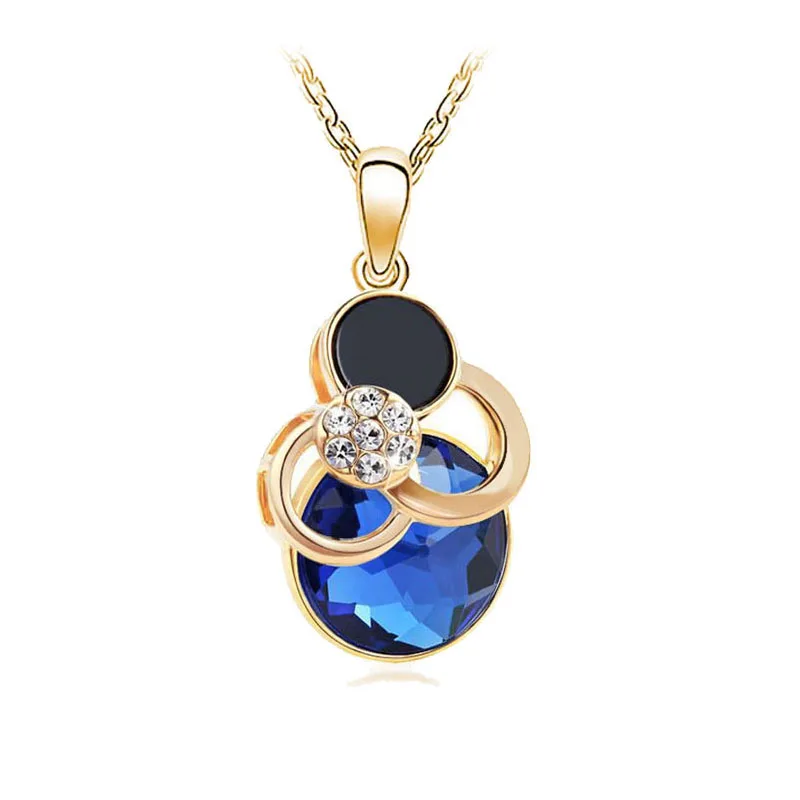 2017 модное женское круглое ожерелье с подвеской из кристаллов в виде цветка|f