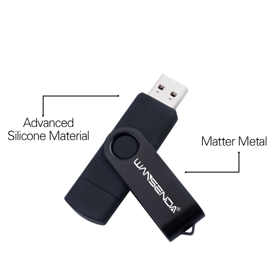 Новый флэш накопитель wansenda 3 0 USB двойной привод портативный 16 ГБ 32 64 Гб 128 256 Микро
