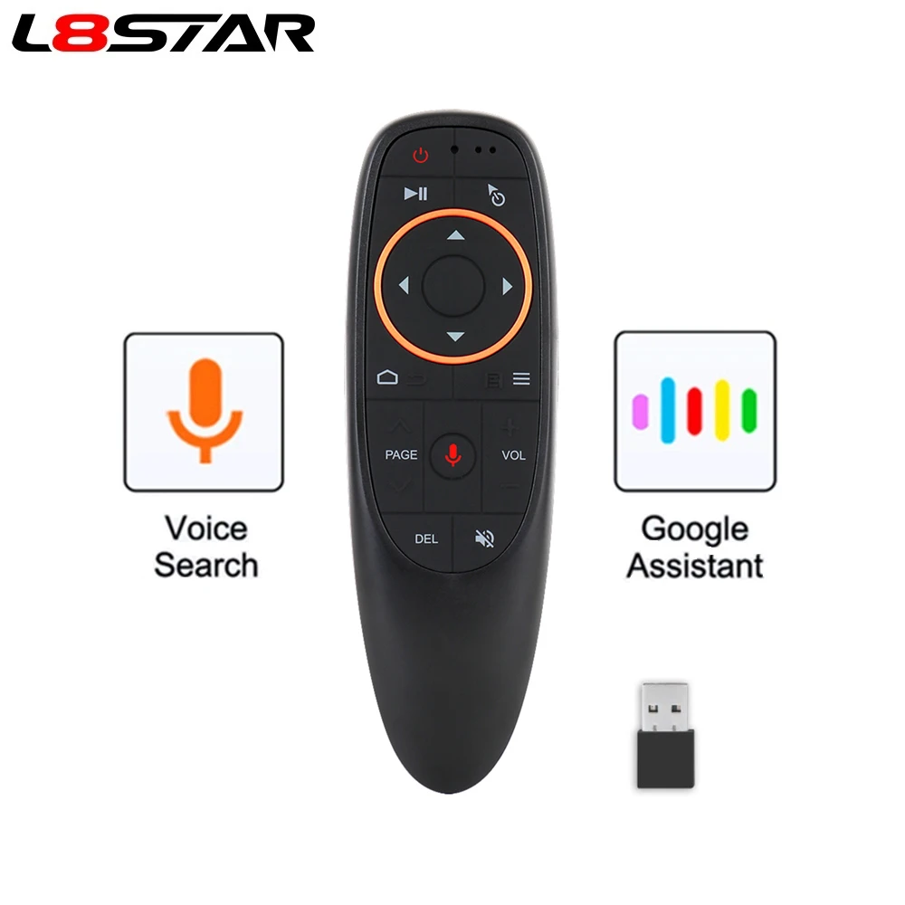 L8STAR G10 пульт дистанционного управления 2,4 г Air mouse гироскоп Google smart Voice IR RF универсальный пульт дистанционного управления для Android tv BOX HK1 X96mini