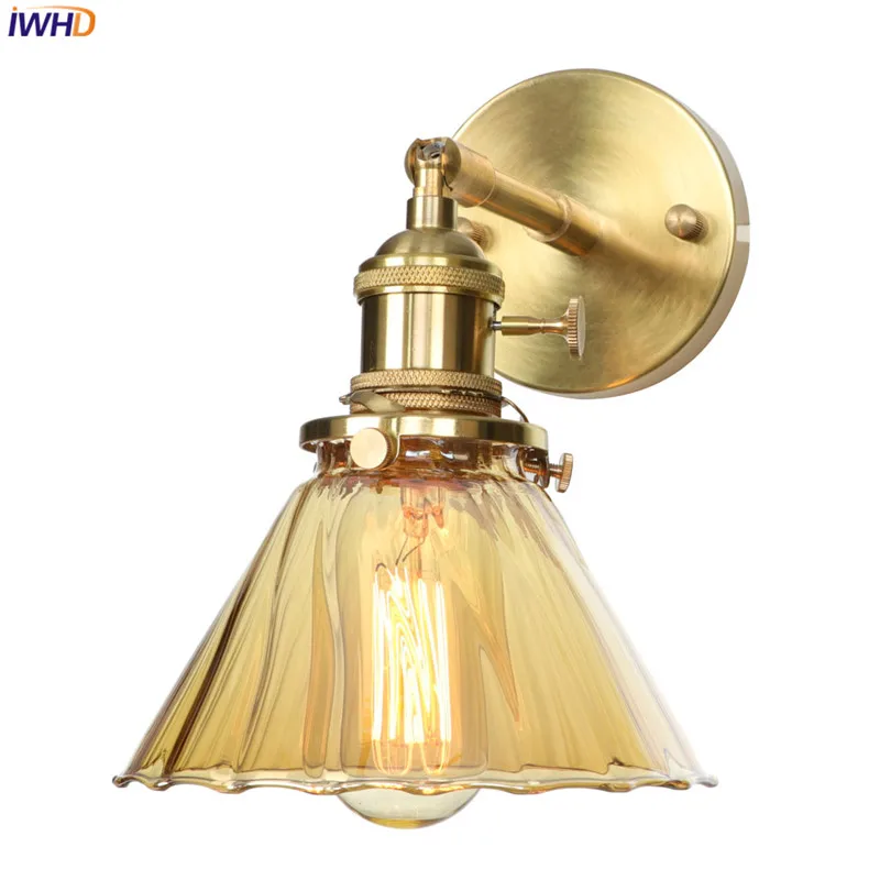 IWHD медный скандинавский светодиодный настенный современная лампа Wandlamp светодиодный светильник для спальни настенный светильник Industiral туалетный светильник аппликация Мураль светильник