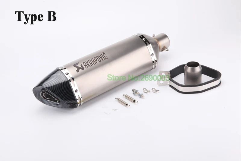 Лазерная маркировка логотипа Akrapovic глушитель выхлопной трубы для мотоцикла id51мм длина 470 мм Глушитель для мотоцикла с DB Killer - Цвет: Type B