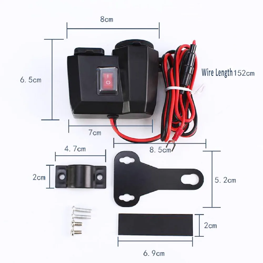 12V водонепроницаемый двойной USB зарядное устройство мотоцикл адаптер питания