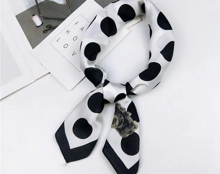 Yishine 60*60 CM Women Multifunction Polyester Silk Scarf Dot Butterfly Rose Prints Satin Small Square Wraps Scarves Shawl |