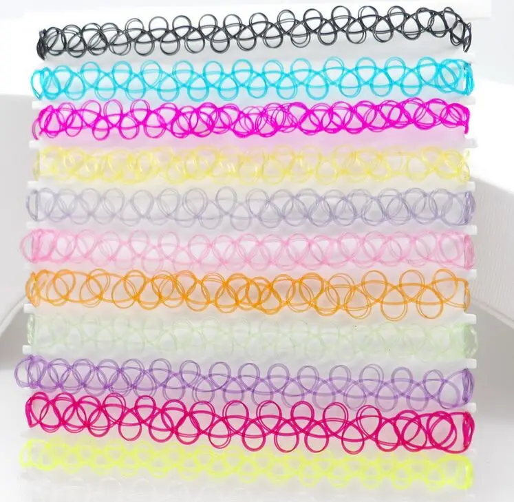 Оптовая продажа 12 шт./компл. Красочные татуировки чокер ожерелье для женщин