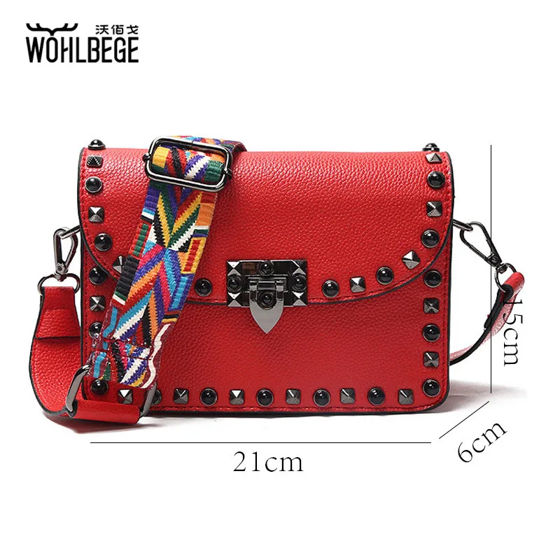 Женский новый цветной ремень через плечо с заклепками модная маленькая