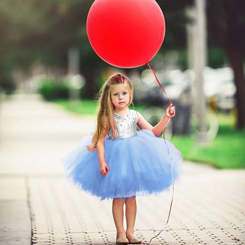 Summer Baby Girls Princess Kids Clothes Sleeveless Sequins Party Dress For Girl Tutu Tulle Back Hollow Out Formal Dresses | Детская