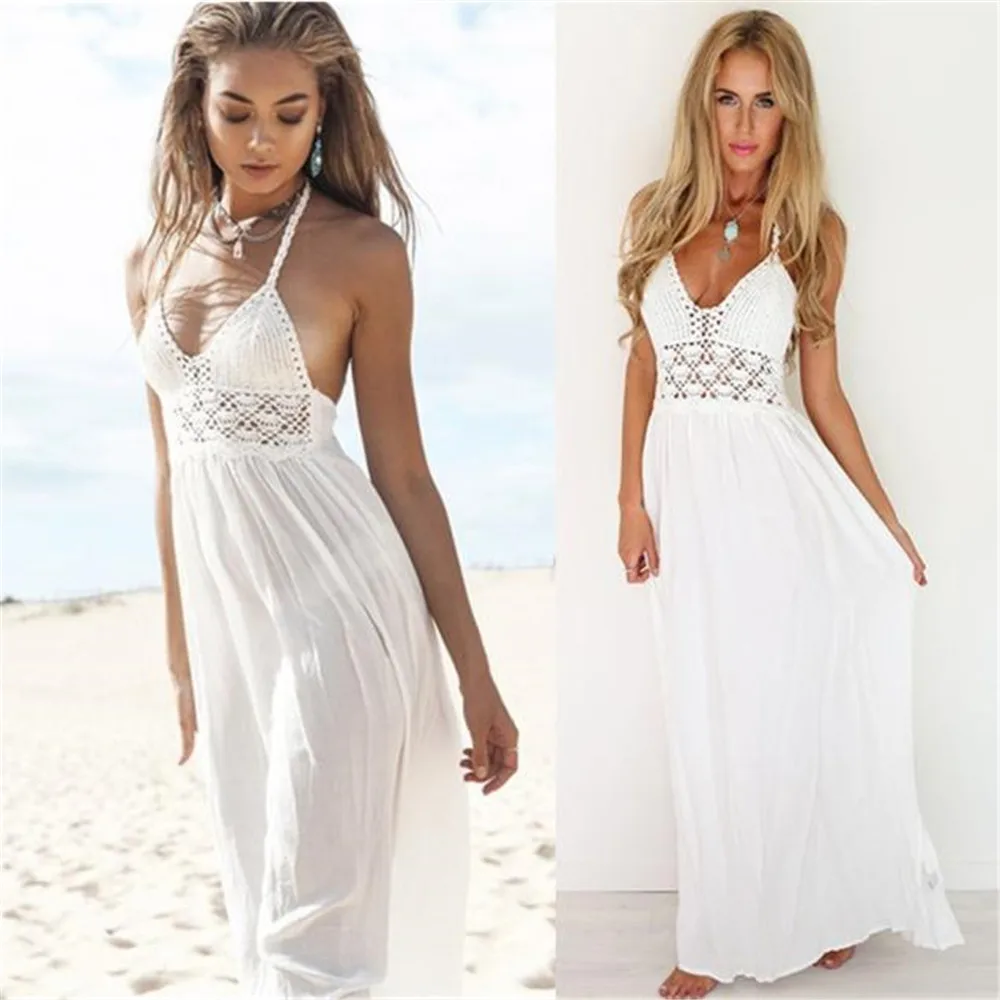 Vestidos Verano Vestido sukienki damskie элегантное женское пляжное платье с открытой спиной